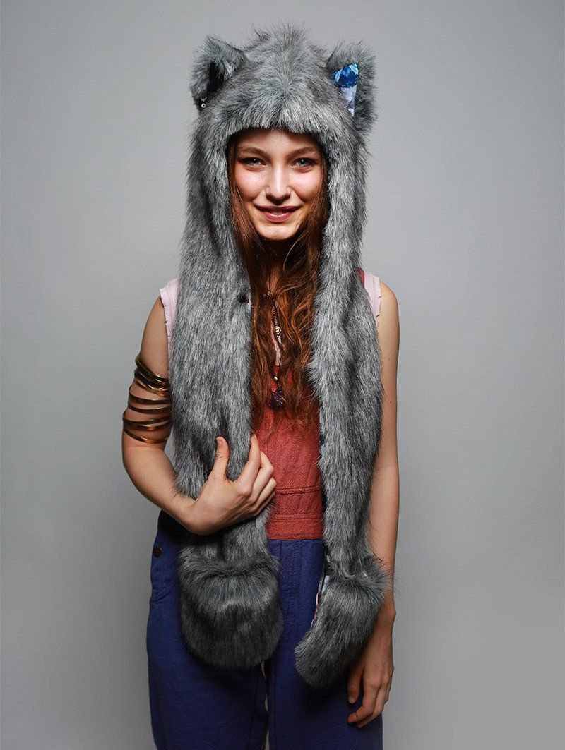 Frosted Wolf Collector SpiritHood on Female Model