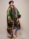 Faux Fur Throw in Grey Wolf Galaxy Design