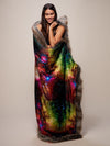 Grey Wolf Galaxy Throw Wrapped Around Female Model