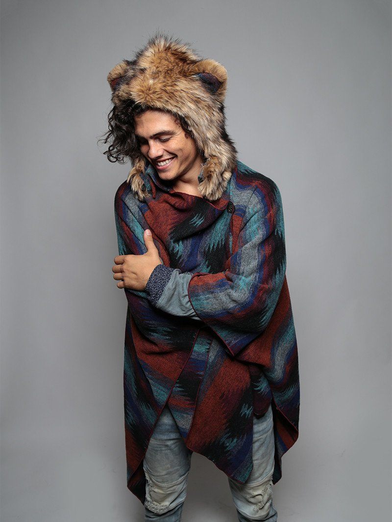 Man wearing Moon Cape + Kodiak Griz 1/2 Faux Fur SpiritHood