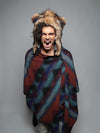 Man wearing Moon Cape + Kodiak Griz 1/2 Faux Fur SpiritHood, front view