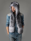 SpiritHoods Unisex Faux Fur Grey Fox CE on Male Model