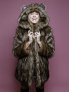 Grizzly Golden Galaxy Hooded Faux Fur Coat 