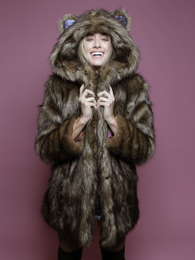 SpiritHoods Official Website Grizzly Golden Galaxy Faux Fur Coat