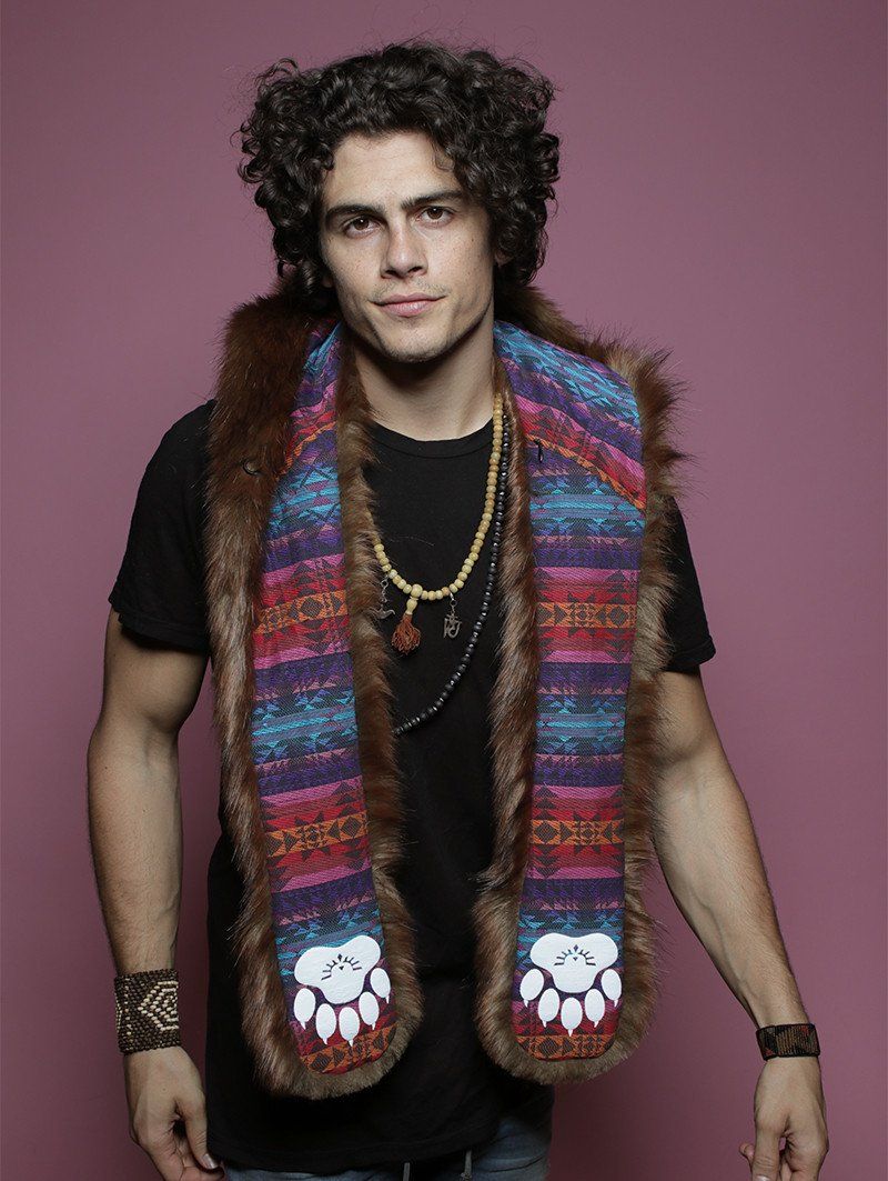 Man wearing Kamchatka Brown Bear GOA Collector SpiritHood, front view 1
