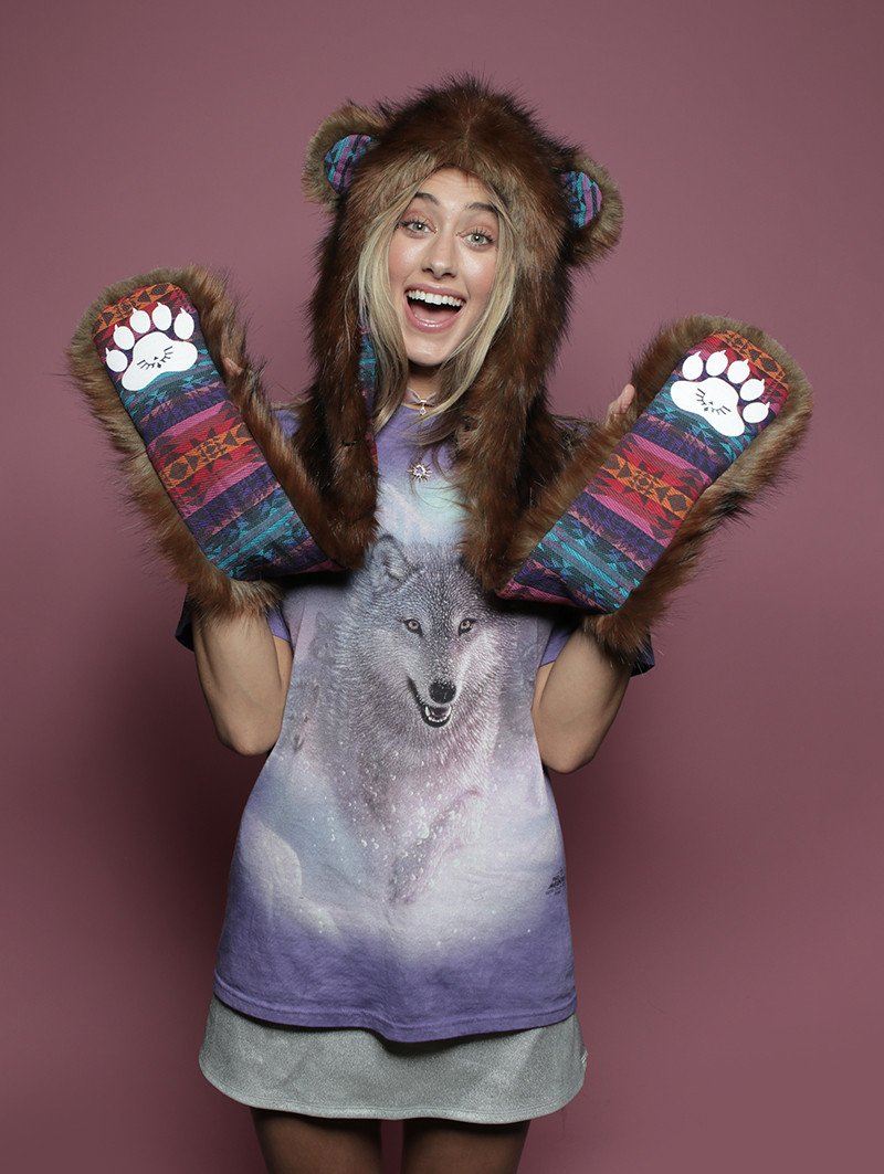 Female Wearing Kamchatka Brown Bear GOA SpiritHood 