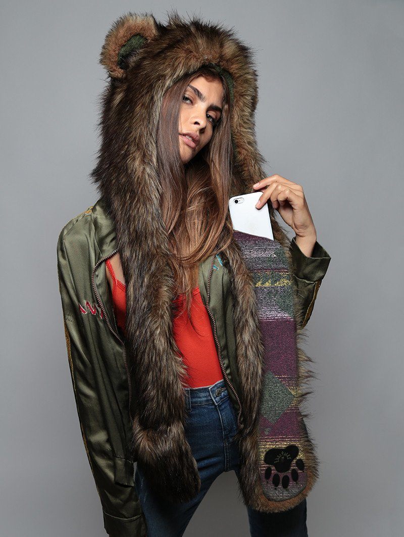 Exterior and Interior View of Grizzly Bear Italy SpiritHood