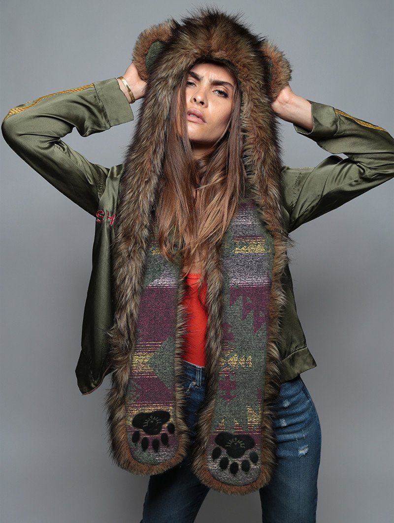 Grizzly Bear Italy Faux Fur with Hood