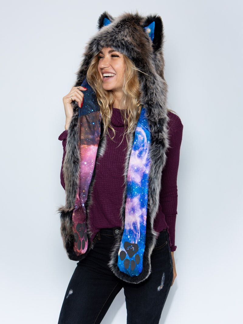 Grey Wolf Galaxy Collector Edition Faux Fur with Hood