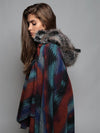 Moon Cape + Grey Wolf 1/2 Faux Fur Hood