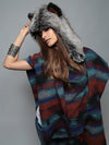 Moon Cape +  1/2 Faux Fur Hood with Grey Wolf Design Bundle