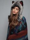 Moon Cape + 1/2 Hood wtih Grey Wolf Design Bundle! - SpiritHoods