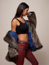 Limited Edition Grey Wolf Faux Fur Coat with Hood