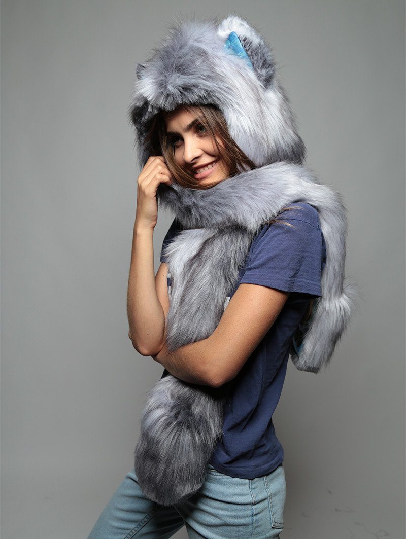 Grey Fox BlueSkyMagic Hooded Faux Fur