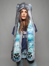Exterior and Interior View of Grey Fox BlueSkyMagic Faux Fur SpiritHood