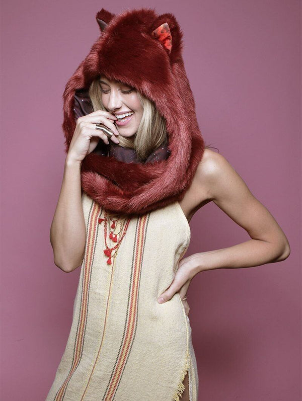 Red galaxy red wolf hat SpirtHoods Limited Edition Red Wolf SpiritHood - SpiritHoods main image 4