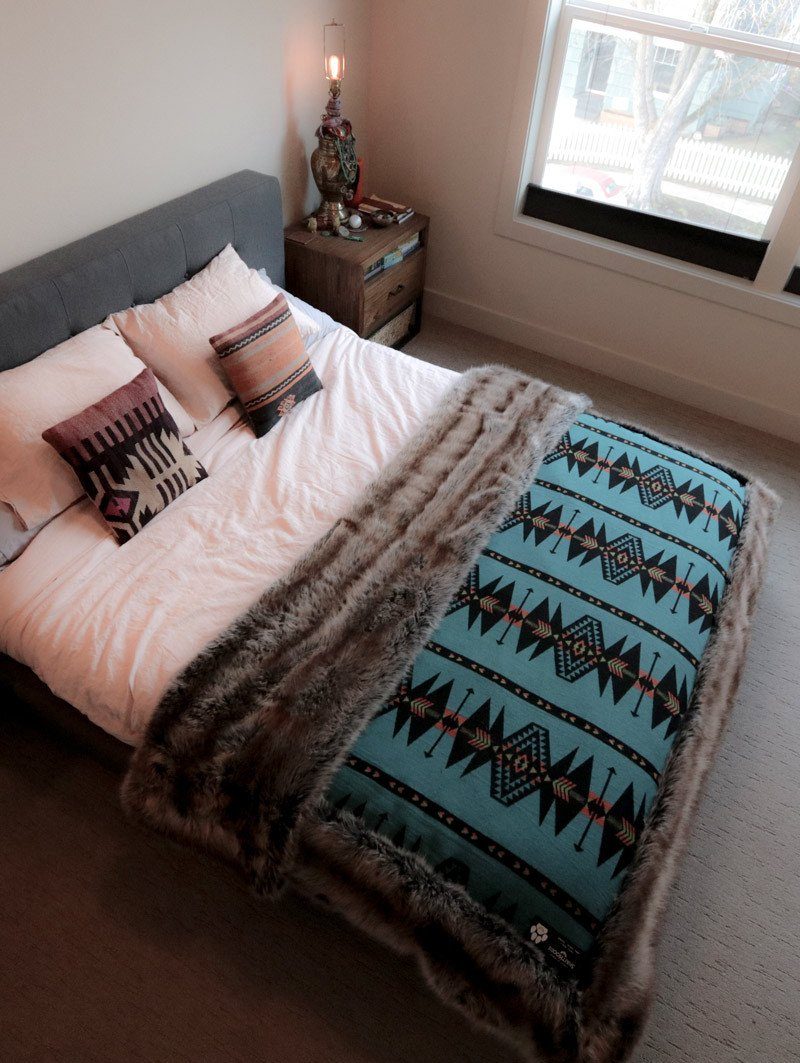 Grey Wolf King Size Faux Fur Blanket Throw SpiritHoods