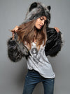 Exterior and Interior View of Grey Wolf Crop Jacket SpiritHood 