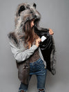 Exterior and Interior View of Grey Wolf Vest SpiritHood 