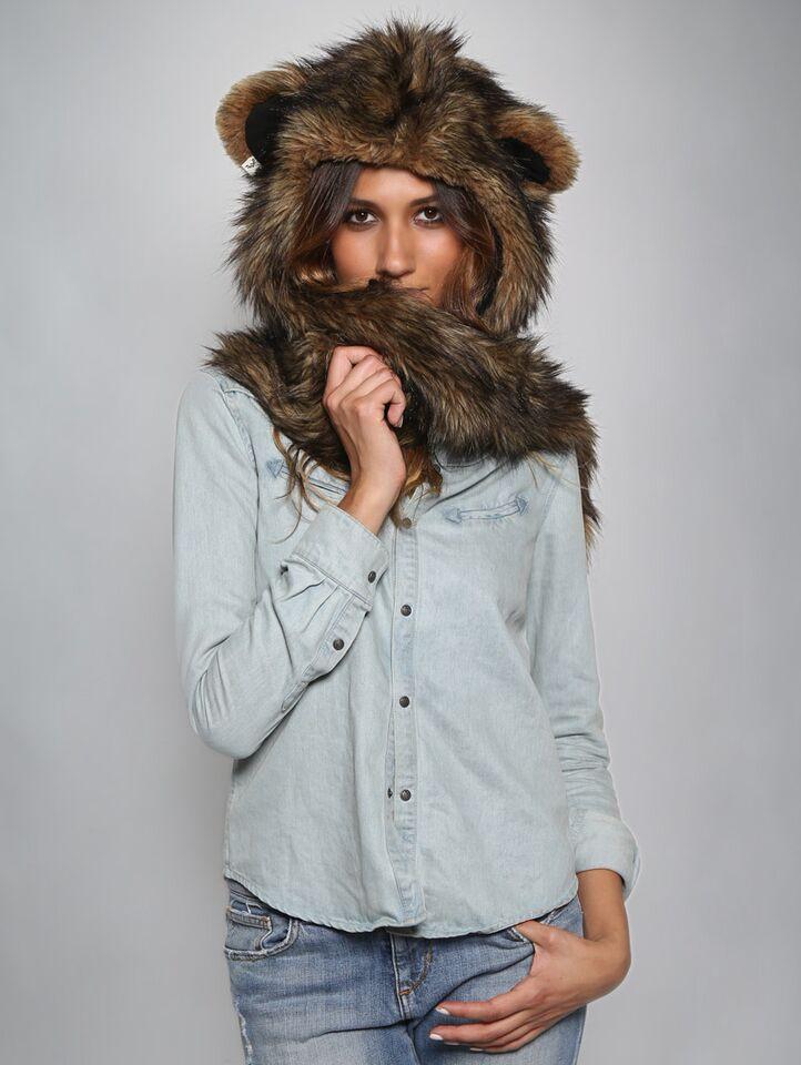 Brown Grizzly Bear SpiritHood on Female