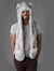 Man wearing faux fur Husky Pastel Dreams Collector Edition SpiritHood, front view 2