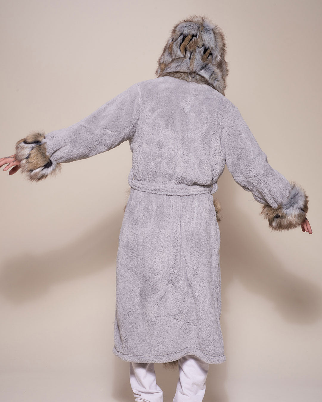 Michigan Wolverines Robe Wolverine Faux Fur Trimmed Men's Robe | SpiritHoods
