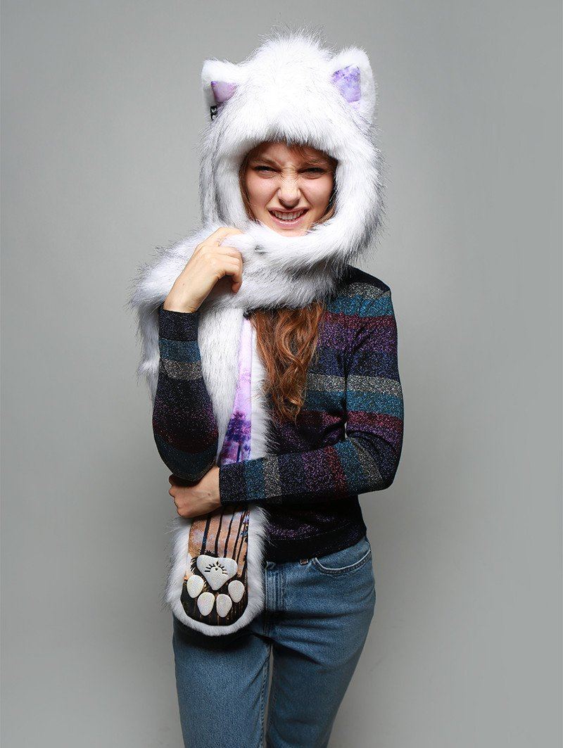 Female Wearing Husky Dreamin&#39; Faux Fur SpiritHood