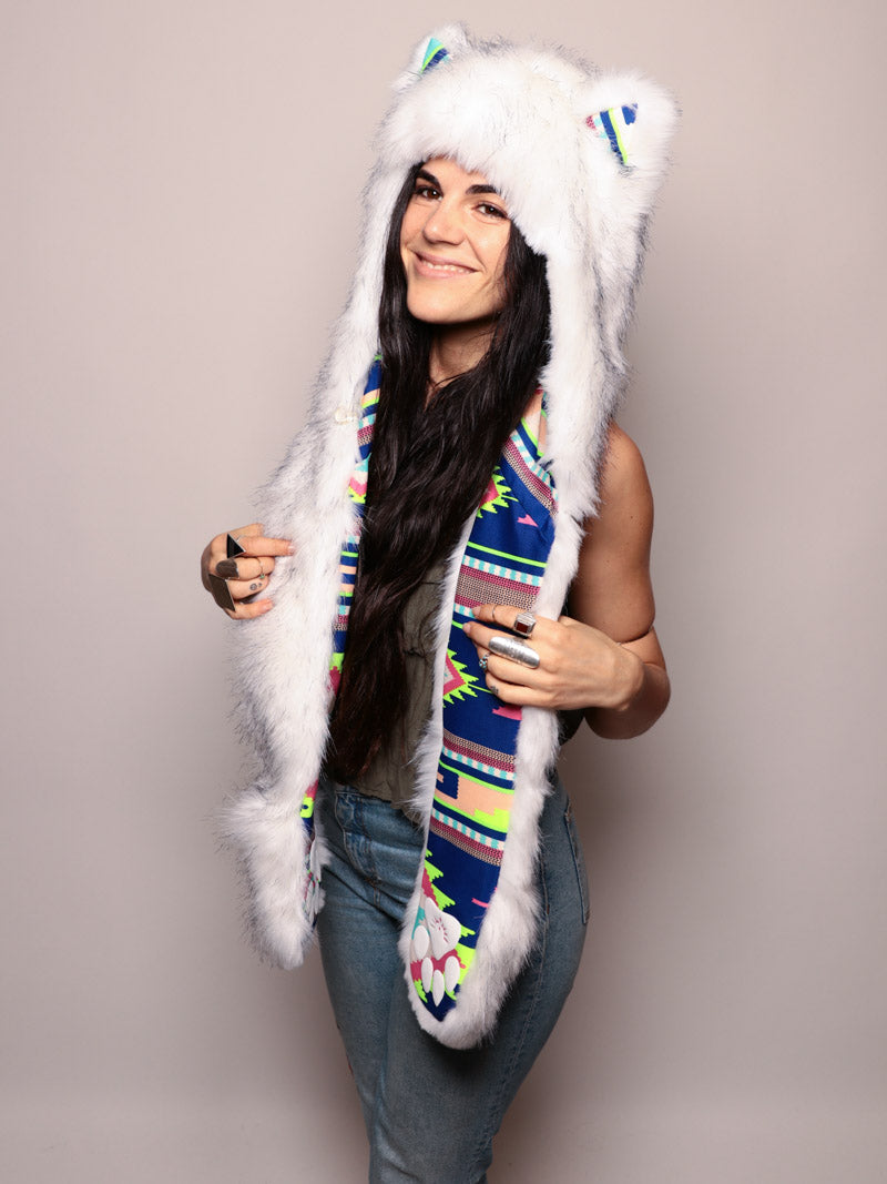 Hooded Faux Fur with Limited Edition Husky Design