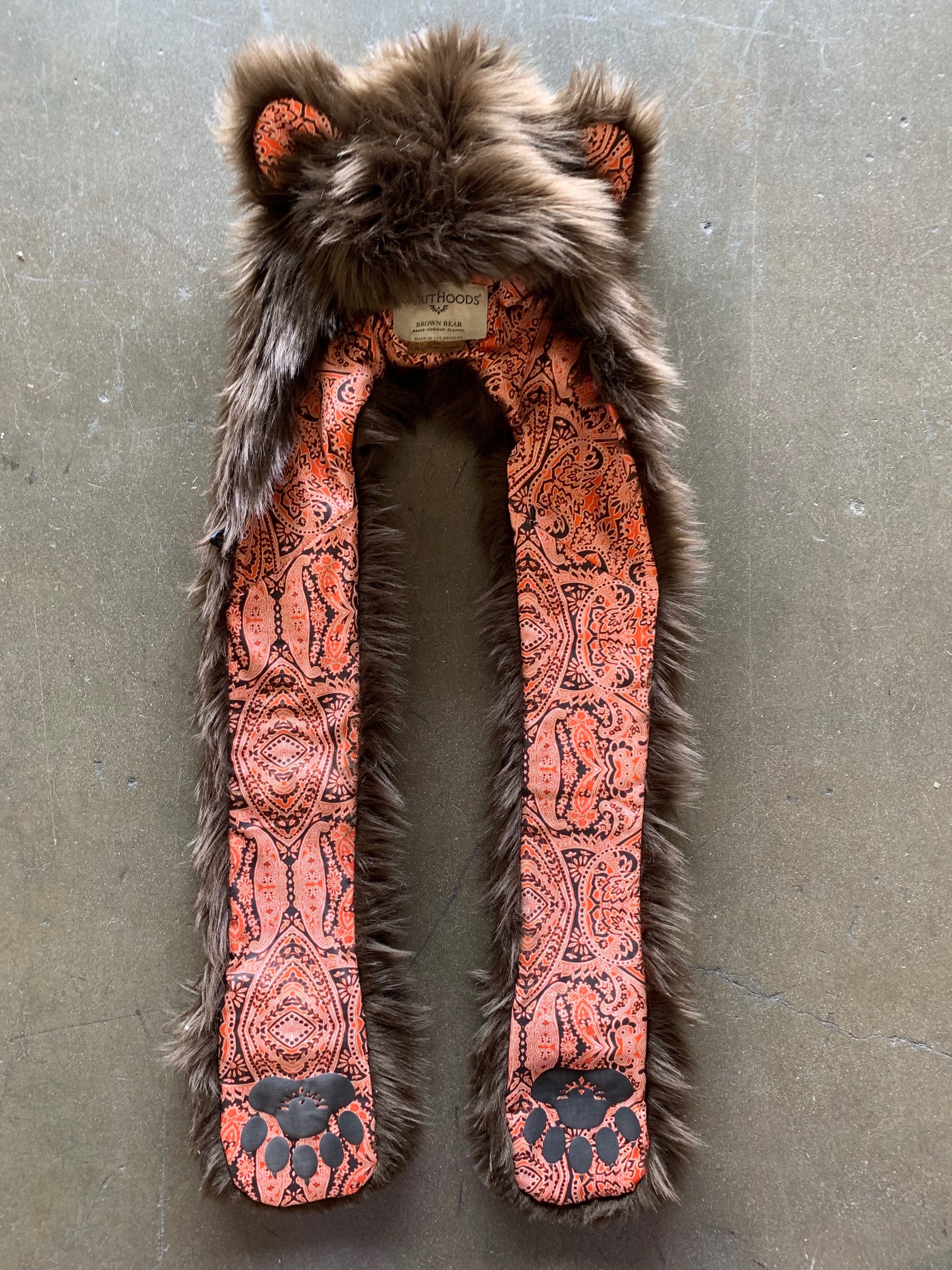 Exterior and Interior View of Unisex Brown Bear Collector Edition SpiritHood