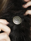 Woman wearing Faux Fur Black Panther ColorBlast SpiritHood, front view 4