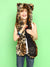 Smiling Girl Wearing Kids Leopard Faux Fur SpiritHood