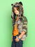 Faux Fur Hood in Grey Wolf Design for Kids on Boy