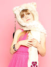 Snow Leopard Faux Fur SpiritHood for Kids on Girl