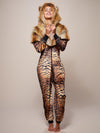 Liger Faux Fur Velvet Onesie on Female Model