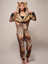 Hooded Faux Fur Velvet Onesie with Liger Design