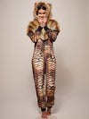 Liger Faux Fur Velvet Onesie with Hood on Female