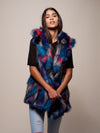 Woman wearing Lovebird Alpaca Vest, front view 2