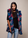Woman wearing Lovebird Alpaca Vest, front view