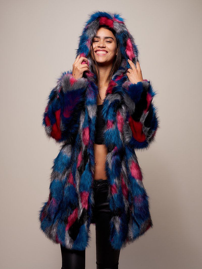 Limited Edition Lovebird Faux Fur Coat with Hood
