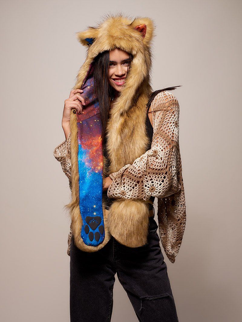 Woman wearing Galaxy Cougar CE Faux Fur SpiritHood