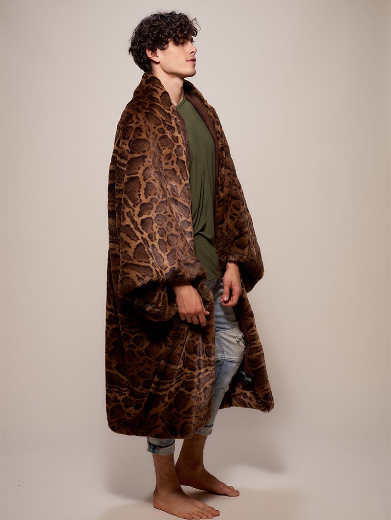 Luxury Leopard Throw Wrapped Around Male Model