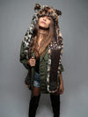 Brown and Beige Leopard Snakeskin SpiritHood on Female