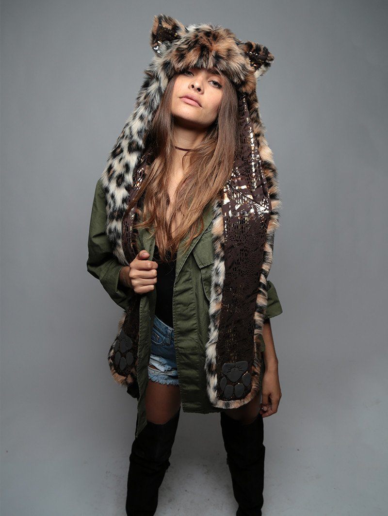Brown and Beige Leopard Snakeskin SpiritHood on Female