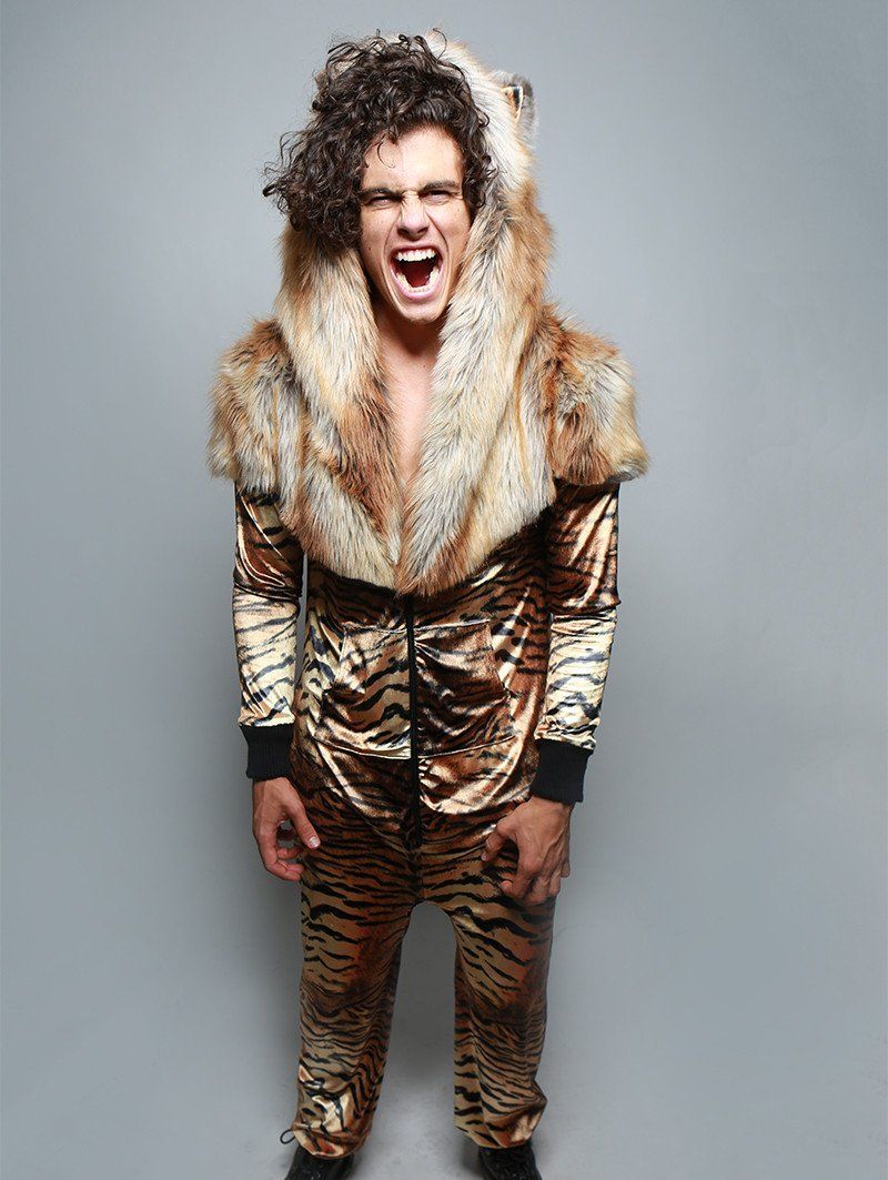 Liger Faux Fur Velvet Onesie - SpiritHoods