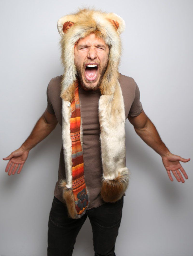 Orange and Tan Sunset Lion SpiritHood on Male