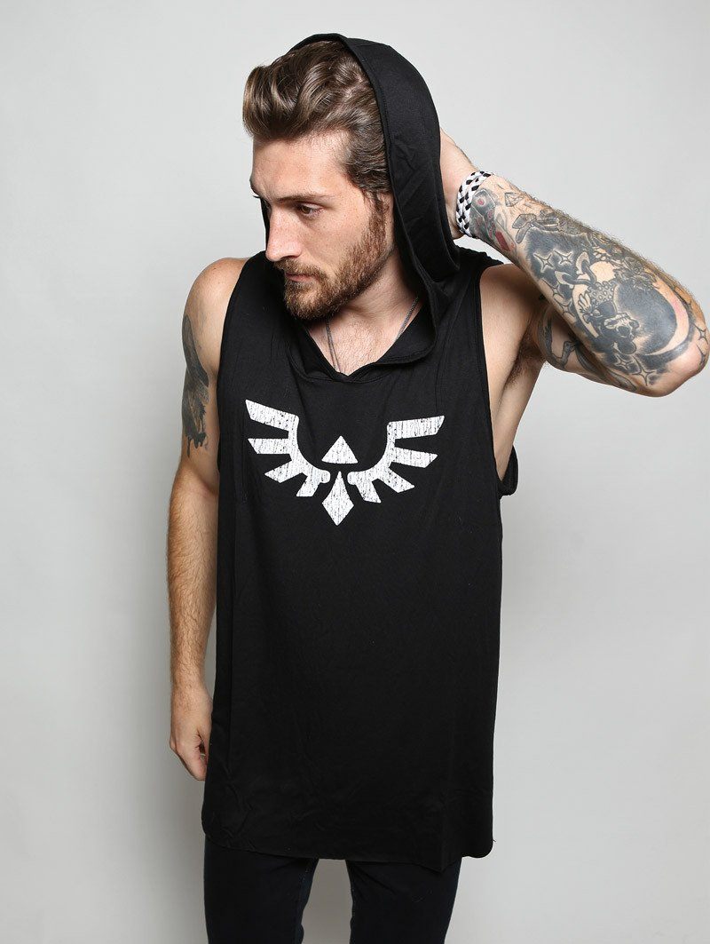 Man wearing Hooded Phoenix SpiritHood Tank