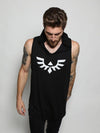Man wearing Hooded Phoenix SpiritHood Tank, front view