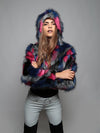 Lovebird Crop Jacket with Hood on Female