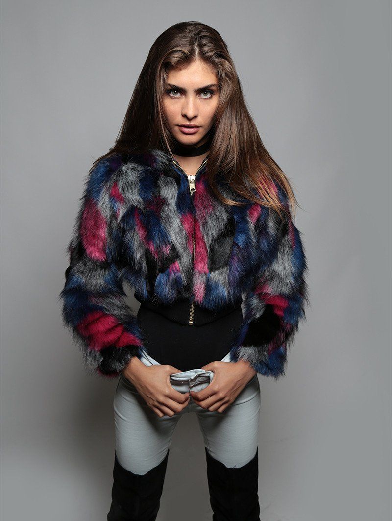 Lovebird Crop Jacket on Female Model