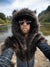 Male Model Wearing Classic Faux Fur Animal Onesie Featurinlack Panther Design Takes a Selfie
